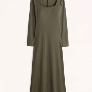 Abercrombie & Fitch Long Sleeve Knit Squareneck Maxi Dress